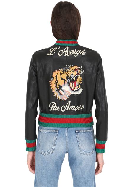 gucci tiger bomber jacket fake|Gucci bomber jacket women.